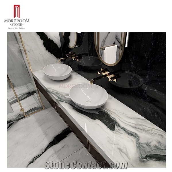 Panda White Marble Porcelain Slabs For Hotel