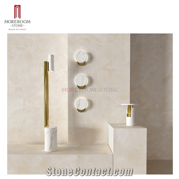 White Onyx Porcelain Slab Manufacturers Bathroom
