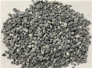 Tiny Tumbled Pebble Stone, Dark Grey Marble Crushed Stone
