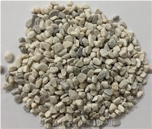 Tiny Tumbled Pebbles, Grey Milky White Pebble Stone