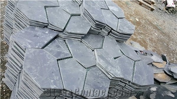 Black Slate Culture Flagstone Terrace Patio Path Paving Tile