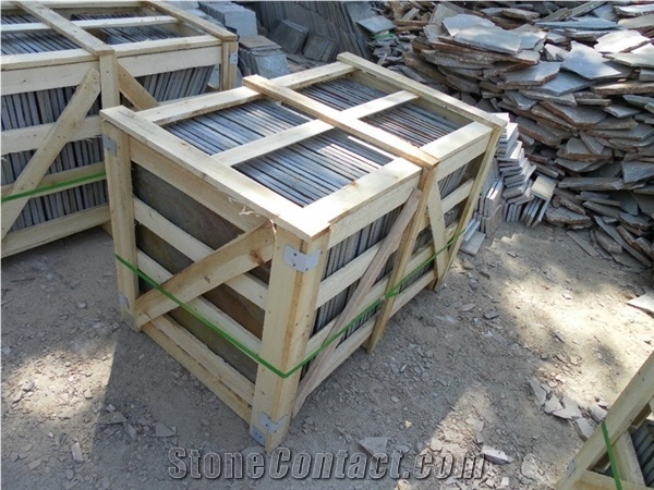 Black Slate Culture Flagstone Terrace Patio Path Paving Tile