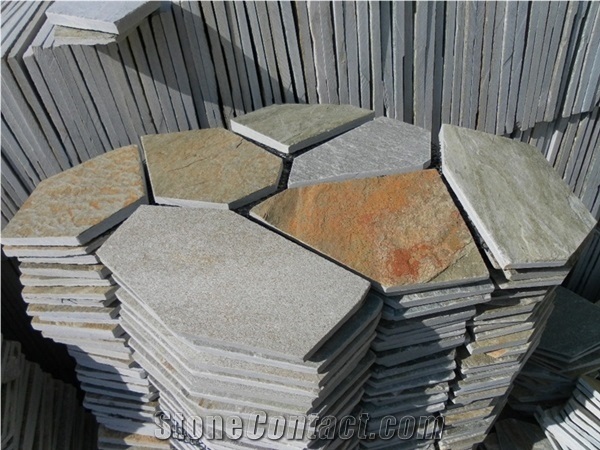 China Rusty Slate Tiles for Exterior Flagstone Floor Paving