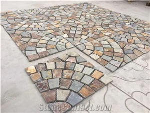 Golden Beige Hand Craft Flagstone Walling Flooring Pavers