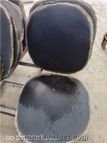 Honed Grit Sawn Hainan Black Bluestone Stepping Pavers