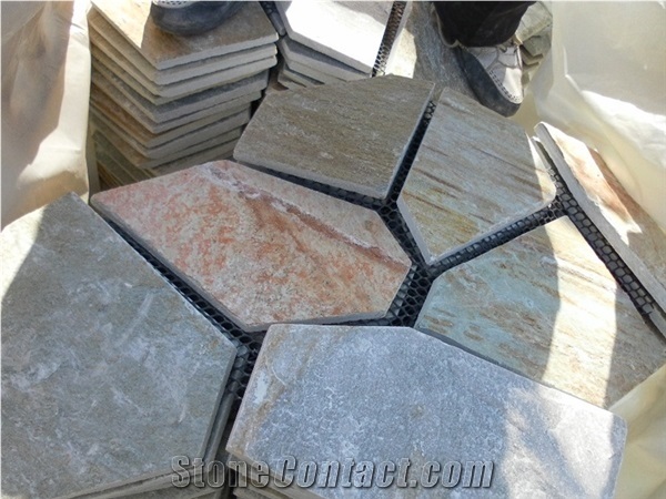 Natural Beige Slate/ Quartz Cultured Walling Paver