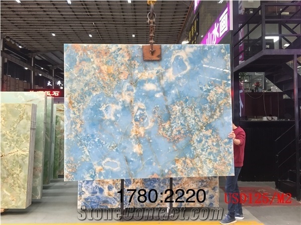 Antofagasta Azul Blue Bronw Onyx Slab in China Market