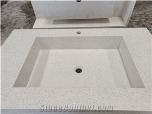 Design Customized Sparkle White Quartz Countertop