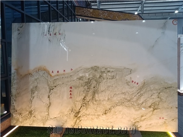 Landscape Painting Slab for Wall, Landscape Painting Slab