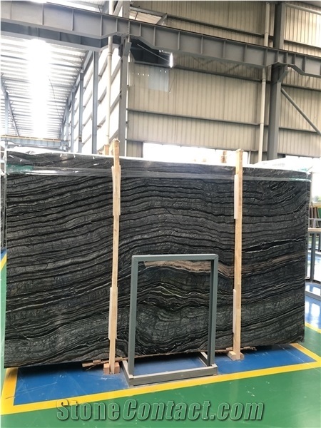 Natural Black Stone with Wooden Vein, Natural Stone