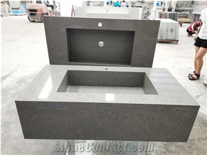 Popular Customize Saprkle Grey Quartz Countertop