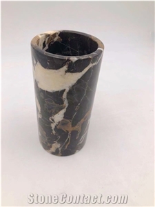 Black Marble Color Flower Vase Modern Home Design