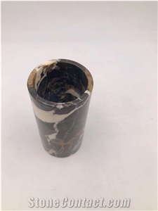 Black Marble Color Flower Vase Modern Home Design
