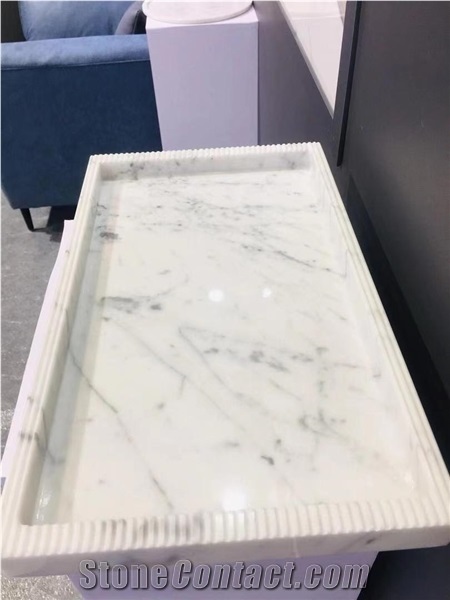 Carrara White Marble Decorative Rectangle Towel Tray