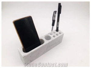 White Marble Stone Mutti-Functional Pen Holders