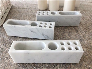 White Marble Stone Mutti-Functional Pen Holders