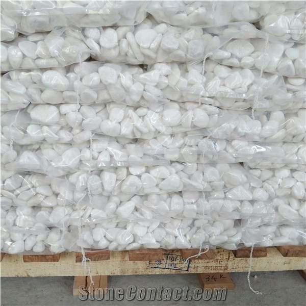 Factory Natural Stone White Color Gravel Aggregate