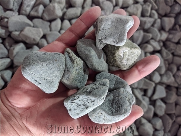 Tumbled Mossy Green Pebble Stone for Decoration
