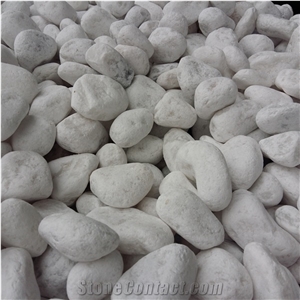 Unpolished Washed Snow White Pebble Stone