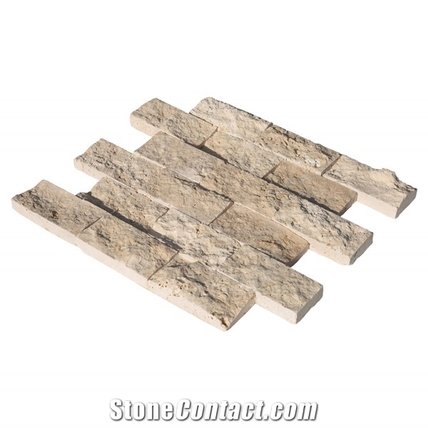 Light Beige Splitface Travertine Mosaics