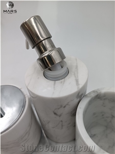 6 Pieces Natural Marble Bathroom Accessories Set