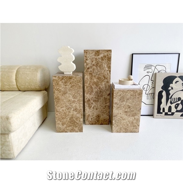 Light Emperador Marble Square Table Design