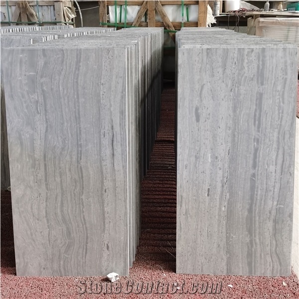 Honed Blue Wood Vein Marble Thin Tiles