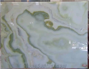Iran Kerman Light Green Onyx Stone Slab