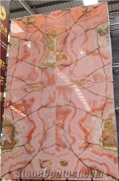 Light Pink Onice Rosa Onyx Stone Slab