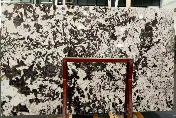 Luxury Silver Fox White Granite Slab