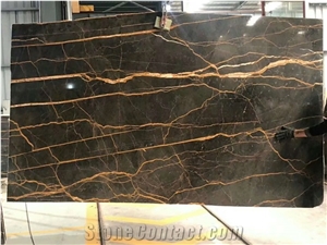 Morocco Nero Port Saint Laurent Marble Slab