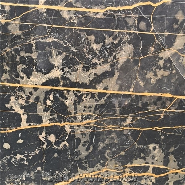 Morocco Nero Port Saint Laurent Marble Slab