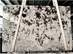 Polished Brazil Galaxy White Granite Slab