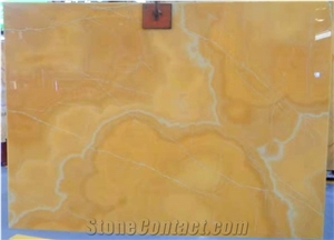 Polished Honey Orange Bubble Onyx Slab