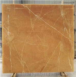 Polished Honey Orange Bubble Onyx Slab