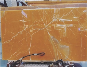 Polished Orange Onyx Stone Slab