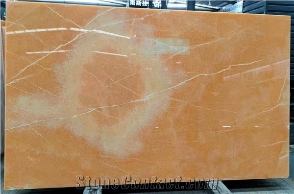 Polished Royal Orange Onyx Slab