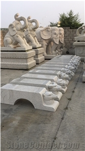 Carving Stone Garden Bench Grey Granite Outdoor Chairs
