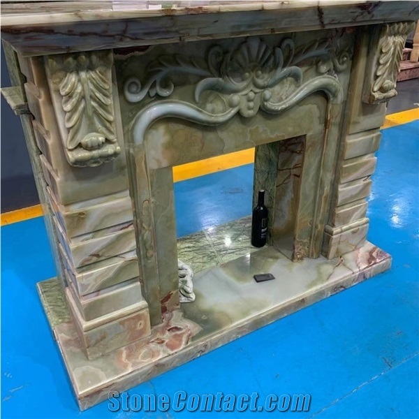 Custom New Design Onyx Fireplace for Home Decor
