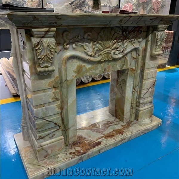 Custom New Design Onyx Fireplace for Home Decor