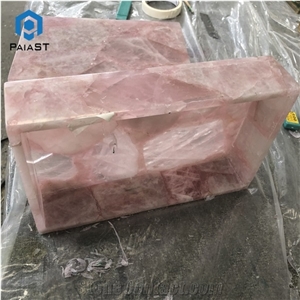 Pink Agate Semiprecious Stone Jewel Case