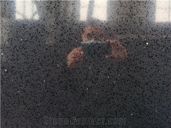 Black Sparkle Quartz Slabs for Countertop