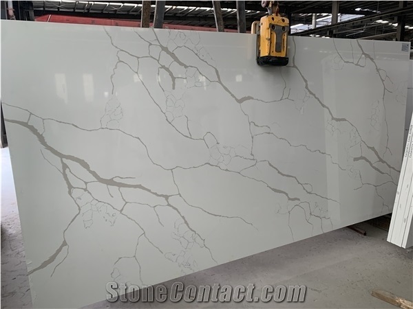 Calacatta Laza White Quartz Slabs and Solid Surface Stone