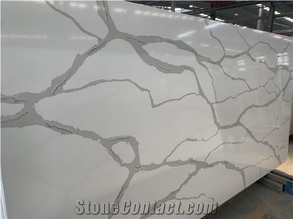 Classic White Quartz Slabs Engineer Surface Stone for Vanity