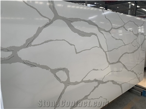 Classic White Quartz Slabs Engineer Surface Stone for Vanity