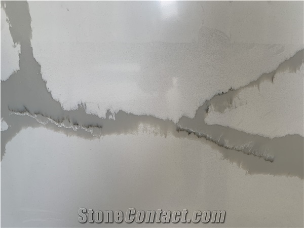 Classic White Quartz Slabs Engineer Surface Stone for Vanity