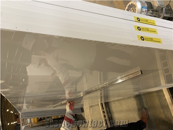 Super Pure White Solid Engineer Slabs for Countertop