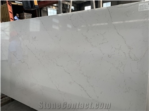 White Calacatta Quartz Slabs for Engineer White Countertop