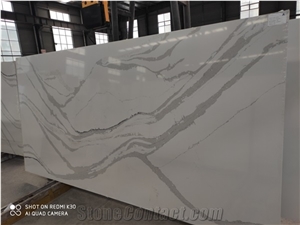 White Calacatta Quartz Surface Stone for Countertop