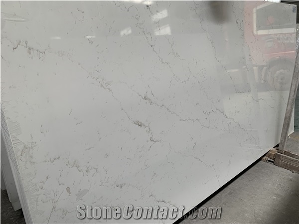 White Calacatta Solid Surface Slabs Engineer Stones